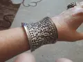 Масивна сребърна гривна стара ръчна изработка, снимка 1
