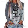 Блуза с коте, Забавна тениска с надписи, Сладурска блузка с коте, Тениска с коте, снимка 1 - Блузи с дълъг ръкав и пуловери - 42095153