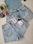 Дамски Къси Дънкови Панталони С Камъни И Накъсан Ефект🔝Дамски Къси Дънки С Накъсан Ефект Код BS-37, снимка 4