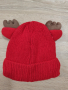 Бебешка коледна плетена шапка с еленови рога – с ушички, 0–3 г., снимка 7
