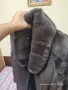 дамско палто от изкуствена кожа с косъм в тъмнокафяв (шоколадов) цвят. , снимка 10