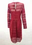 Червена дантелена рокля - EU 40, снимка 3