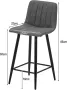 Комплект от 2 бр бар столове, PU кожа C-U-BS-0079GY, снимка 7