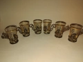  Ретро руски сервиз за ракия/ликьор - 6 бр. чаши с метални поставки (СССР) , снимка 1