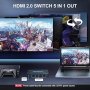 4K @60Hz 5x1 HDMI селекторен превключвател 5 порта HDR IR дистанционно, снимка 3