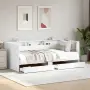 vidaXL Дневно легло с чекмеджета, без матрак, бял, 100x200 см, снимка 2