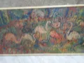 Платно картина flamingos Walther 1989г-подписана горе вляво 71х31х3см без рамка 69х29см, снимка 6