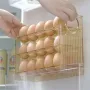 Органайзер за яйца за хладилник, съхранение, флип с 3 слоя, 30 части, ABS, снимка 8