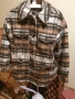 Кафяво карирано палто тип риза Л размер , снимка 1