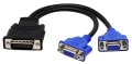 Адаптер DMS-59 мъжки - 2x VGA женски за Matrox Qid, снимка 1