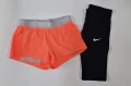 Nike къси панталони в оранжев цвят в комплект с черен клин, снимка 1