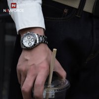 Мъжки часовник Naviforce, Неръждаема стомана, Син / Сребрист, снимка 7 - Мъжки - 41686547