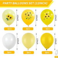 12-инчови балони с щампа на слънчогледи, снимка 3 - Декорация за дома - 44561054