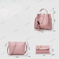 Модна дамска чанта комплект от три части, 6цвята - 023, снимка 14 - Чанти - 41612607