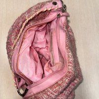 Розова платнена чанта, снимка 3 - Чанти - 41836416
