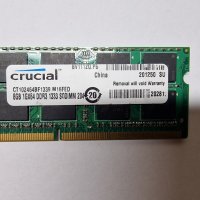 8GB DDR3 1333Mhz Crucial Ram Рам Памети за лаптоп с гаранция!, снимка 1 - RAM памет - 39545521