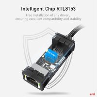 uni USB 3.0 Ethernet адаптер 1Gbps, алуминиев, USB 3.0 към RJ45 Gigabit Lan адаптер, снимка 6 - Мрежови адаптери - 41607510