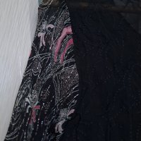 Блуза дълъг ръкав черна полупрозрачна с цветни ръкави S-М, снимка 4 - Блузи с дълъг ръкав и пуловери - 41586868