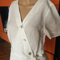 Ленена блуза тип сако H&M (нова, с етикет), размер 44, снимка 3 - Туники - 36123320