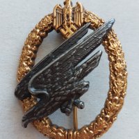 WW2-Немски знак парашутист Вермахт/злато сребро/, снимка 3 - Колекции - 41746052