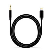 Аудио кабел за музика DE-42ia, iPhone, Apple lightning(м)/3,5mm JACK(м), Черен, 1m, снимка 1 - Други - 41584256