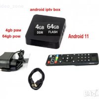 Android 11 IPTV Box UHD 4K ( Quad Core, Android 11 , 4gb рам , 64gb ром ) за IP телевизия, снимка 1 - Приемници и антени - 31069800