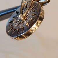 Сребърна въртяща висулка за медальон Bvlgari с камъни, снимка 5 - Колиета, медальони, синджири - 39479673