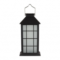LED соларен фенер с пламък ефект, Пластмаса, Черен, 28см, снимка 3 - Декорация за дома - 36140460