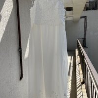 Нова бяла лятна парти коктейлна  елегантна дълга рокля декорация 3D 3Д  Reserved памук полиестер , снимка 8 - Рокли - 41550359