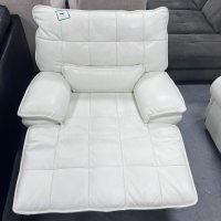 Бял кожен фотьойл с електрически релаксиращ механизъм, снимка 5 - Дивани и мека мебел - 41376668