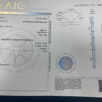 Диамант 4бр. AIG Сертификат 0,84 ct., снимка 3 - Други - 41408778