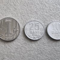 Монети. Молдова. 10 , 25 бани и 1 лея.  3 бр, снимка 1 - Нумизматика и бонистика - 42425247