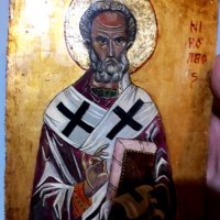 Икона "Свети Никола", Милена Чолакова , снимка 2 - Икони - 38764221