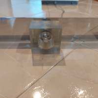 Стъклен висящ полилей с 4 лампи, снимка 6 - Лампи за таван - 44595100