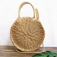 Стилна плетена дамска сламена Еко чанта, снимка 1 - Чанти - 41059988