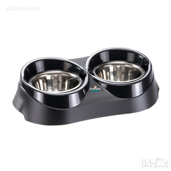 Поставка с две иноксови купи за средни/едри породи кучета Кучешки купи Купа за куче/кучета, снимка 1