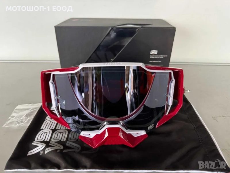 Нови Мотокрос Ендуро Очила 100% Armega DEEP RED Червени Крос Мото, снимка 1
