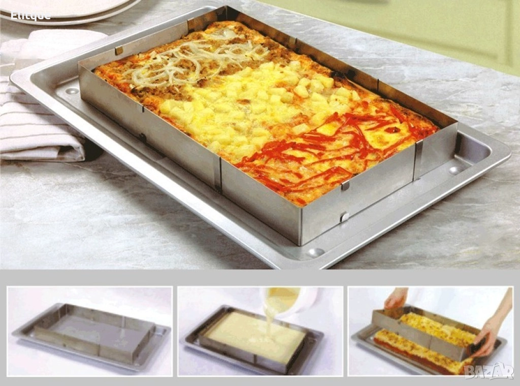 Правоъгълен ринг за торта и печива , снимка 1