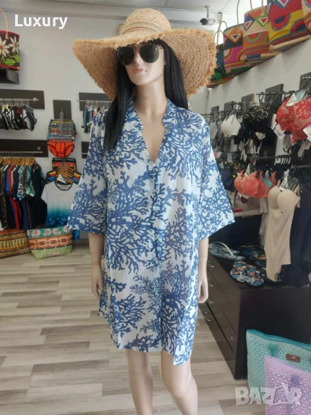 Плажна риза 5516-тъмно синя2, снимка 1