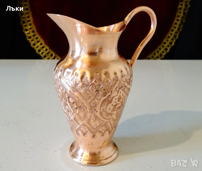 Медна каничка за ракия Isfahan Qalamzani. , снимка 1