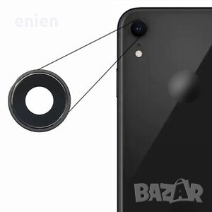 Стъкло за задна камера с ринг iPhone XR / Черен /, снимка 1