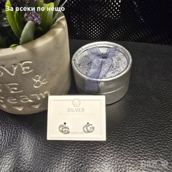 Gucci Модерни Сребърни Обеци В Кутия Гучи Код VL-50, снимка 1