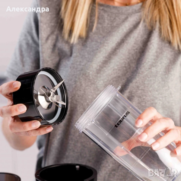 Блендер Taurus Shake & Go – 800W мощност, пулсова технология и аксесоари за смутита, ядки и подправк, снимка 1