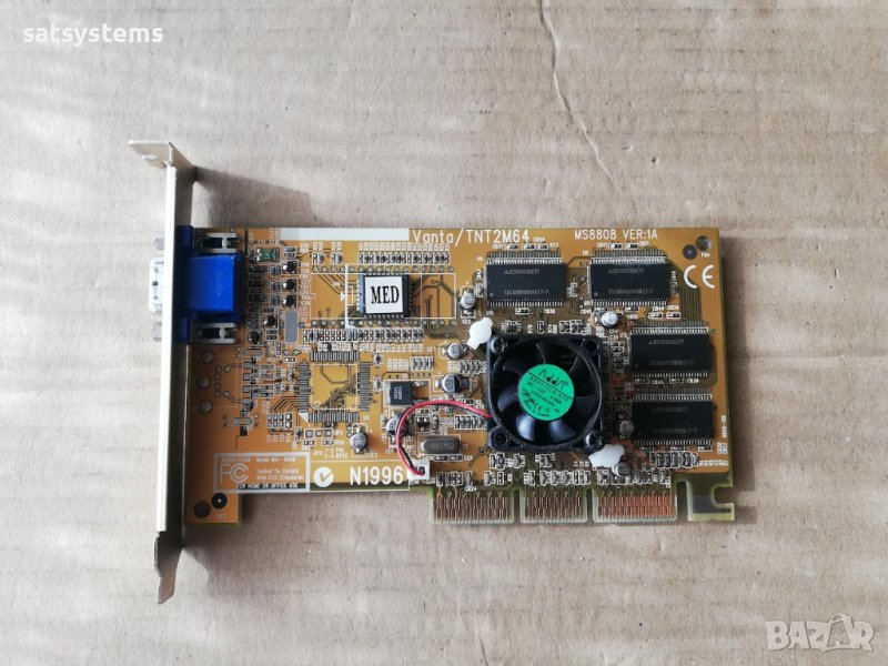 Видео карта MSI Nvidia Vanta TNT2 M64 MS-8808 32MB AGP, снимка 1
