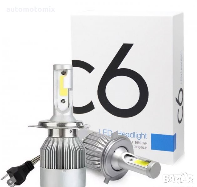 ДИОДНИ КРУШКИ H4,36W 3000К+6500K - 2БР, снимка 1