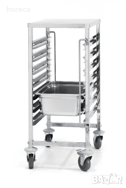 Количка за 7 тави GN 1/1 с 4 колела и 2 спирачки, снимка 1