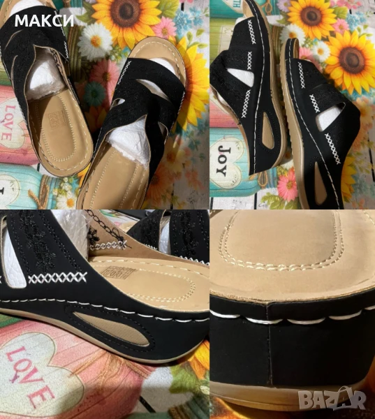 Модерни кожени чехли с лека платформа - меки и комфортни, снимка 1