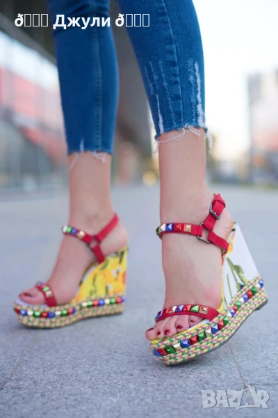 Уникални сандали на платформа, снимка 1