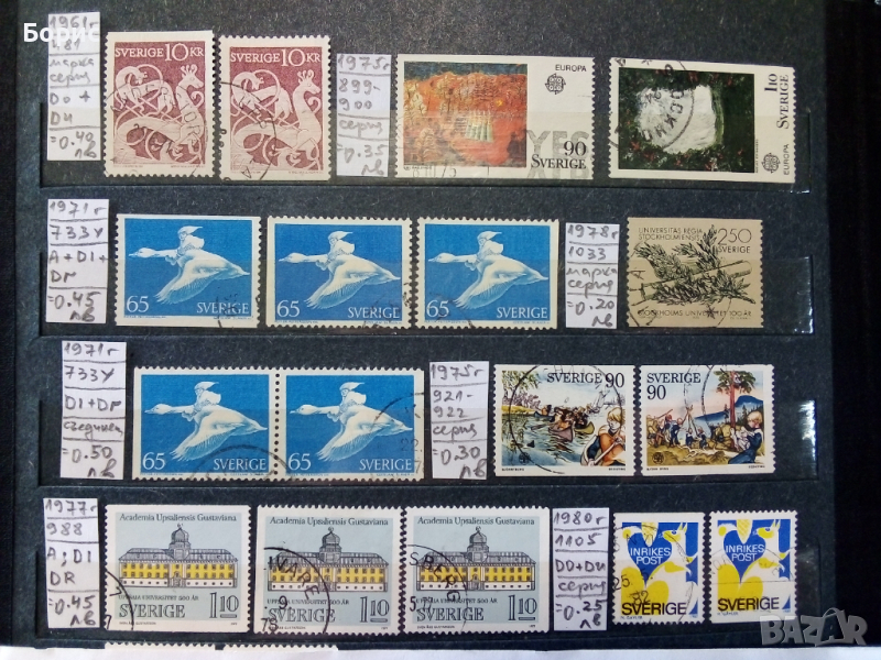 Швеция с пощенско клеймо, снимка 1