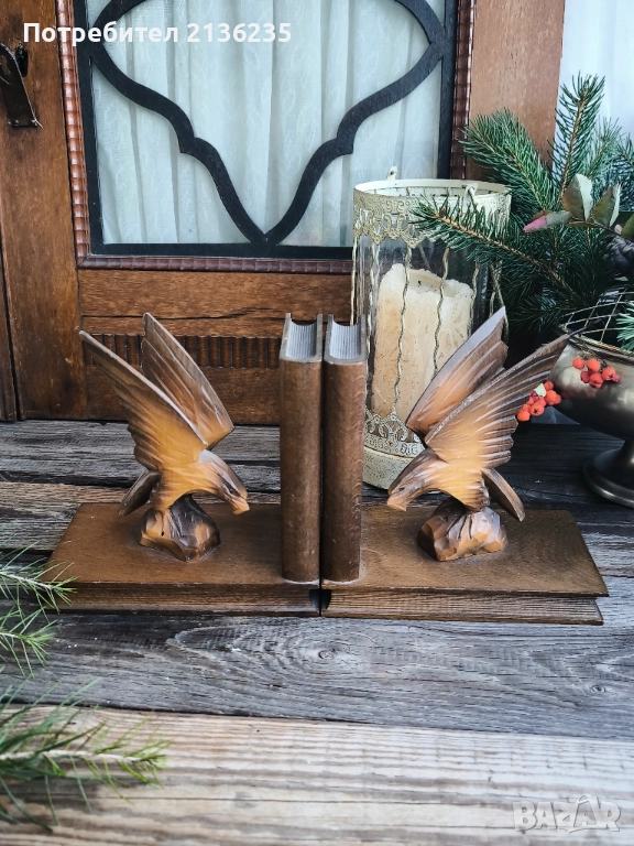 Дървени стопери за книги Орли, снимка 1